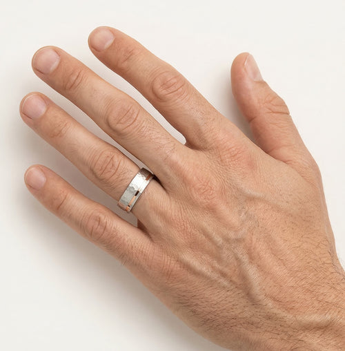 Bague de mariage en or rose et blanc