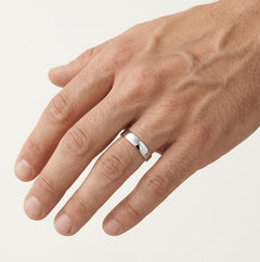 Bague de mariage large en or blanc avec ou sans pierres