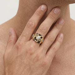 Fancy scorpion cubic zirconia gold ring
