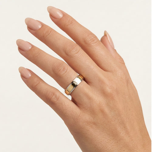 Gelb-Weißgoldene Eheringe mit optionalen Steinen