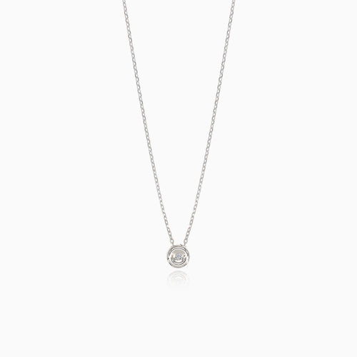Halskette mit Diamant im runden Anhänger
