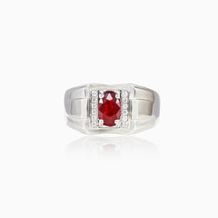 Bague avec rubis et diamants