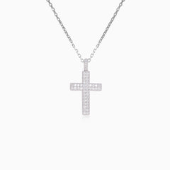 Cruz con dos filas de diamantes