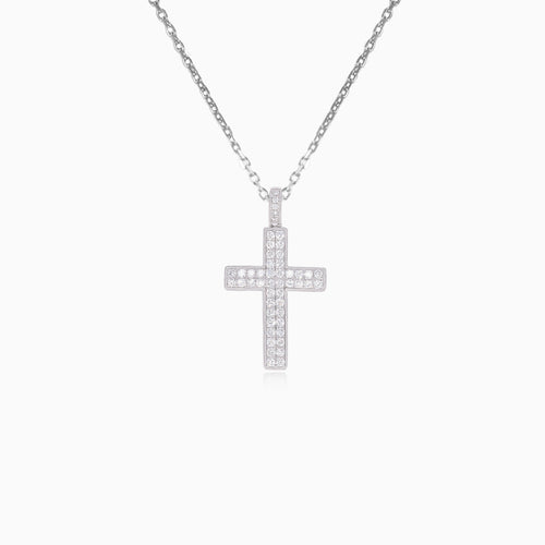 Kreuz mit zwei Reihen Diamanten