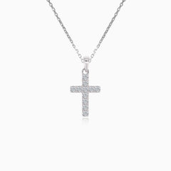 Decent white gold diamond cross