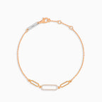 Pulsera de oro rosa con diamantes