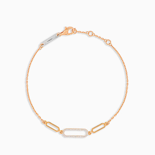 Pulsera de oro rosa con diamantes