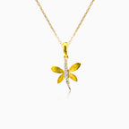 Gold dragonfly with cubic zirconia