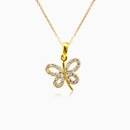 Zářivý zlatý motýl s kubickými zirkony