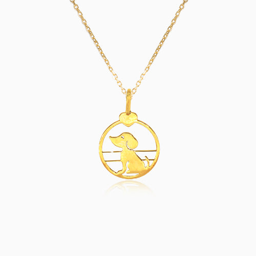 Pendente de oro con perro