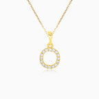 Pendentif en or de la lettre "O" avec zircons