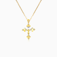 Zweifarbiges Kreuz mit Jesus Christus