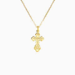 Small gold detailed cross with JesusPetite croix en or détaillée avec Jésus