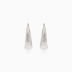 White gold hoop earrings with design