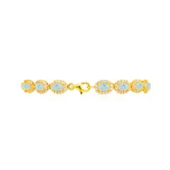 Bracelet royal en or avec opale blanche