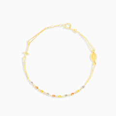 Dreifarbiges Rosenkranz-Armband