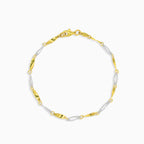 Armband mit zweifarbigen Marquise-Goldplatten