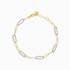 Zweifarbiges Goldarmband