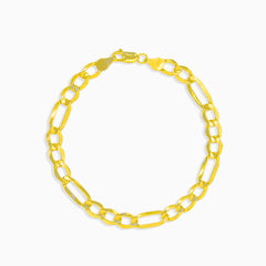 Jednoduchý masivní zlatý náramek Figaro