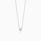 Weißgoldkette mit zartem runden Solitär