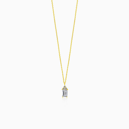 Beautiful gold necklace with cubic zirconias
