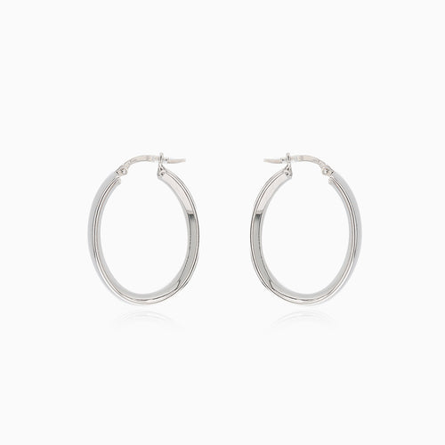 Einfache Weißgold-Creolen