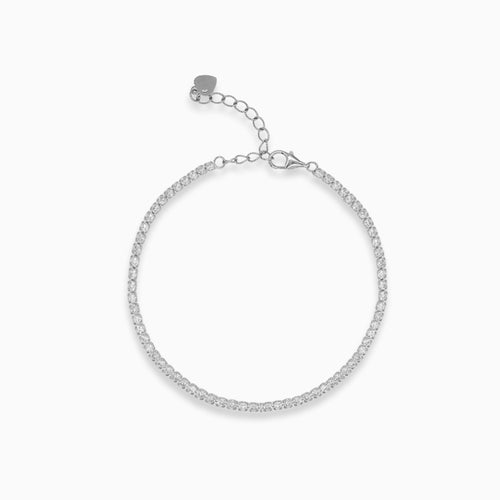 Silbernes Tennisarmband mit Zirkonia