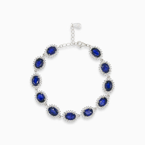 Silver braclet with sapphire