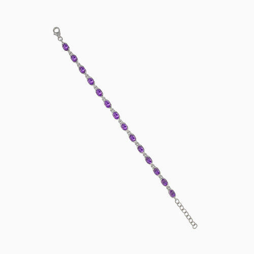 Tennis-Armband mit Amethyst