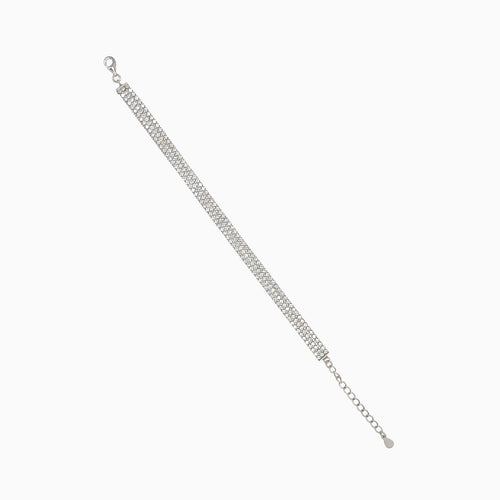Tennisarmband aus Silber mit drei Zirkonreihen
