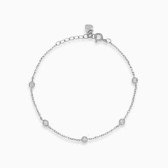 Bracelet simple en argent avec zircone cubique