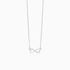 Silver infinity necklace with zircons