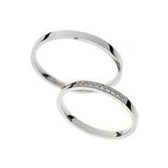 Bague de mariage fine en or blanc avec ou sans pierres