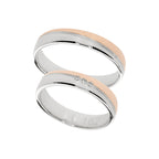 Bague de mariage en or rose et or blanc