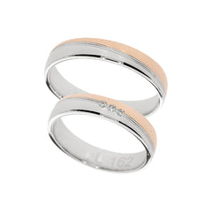 Bague de mariage en or rose et or blanc