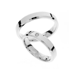 bague carrée classique en or blanc