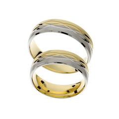 Bague spéciale en or jaune et or blanc