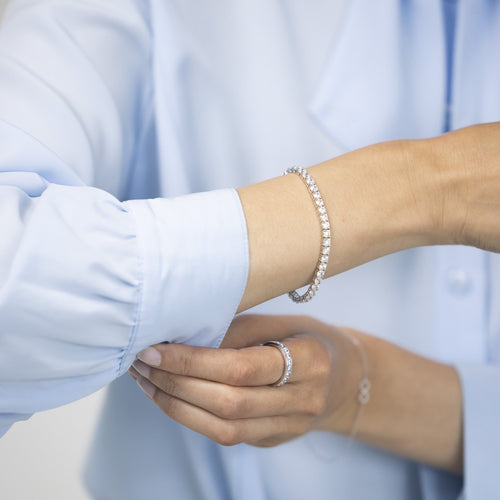 Breites Tennisarmband mit Zirkonia