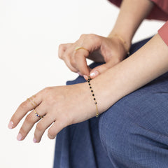 Zlatý růženec s onyxem