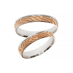 Bague de mariage en or blanc et rose