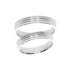 Weißgold-Trauring mit Steinen am Rand