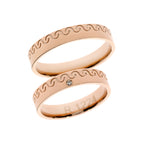 Alliance de mariage solitaire en or rose