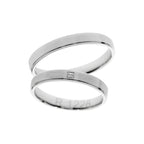 Bague de mariage en or blanc avec pierre taille princesse