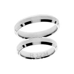 Alliance en or blanc avec pierres sur les bords