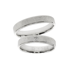 Bague de mariage scintillante en or blanc