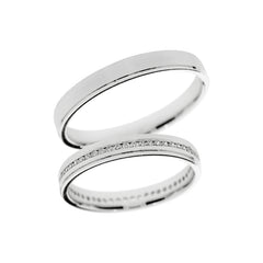 Anillo de boda de oro blanco con diamantes