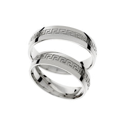 Bague de mariage au style motif grec