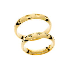 Alliances en or jaune poli brillant