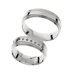 Bagues de mariage élégantes larges en or blanc