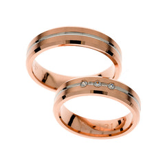 Elegante Rosé- und Weißgold-Hochzeitsringe